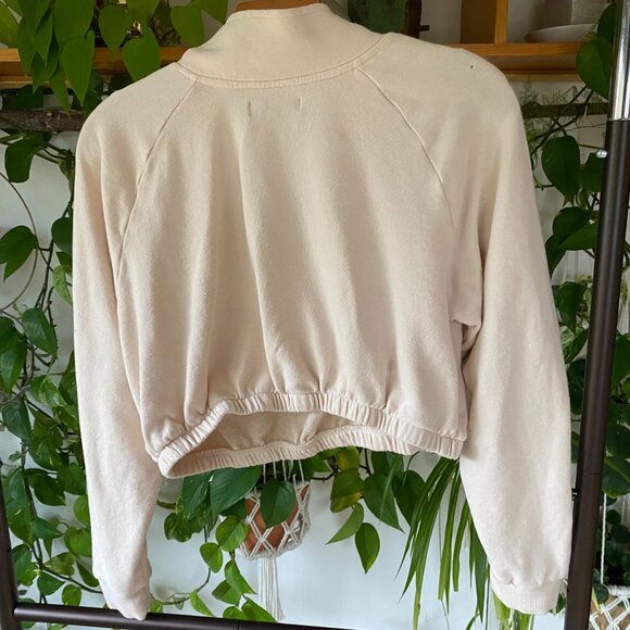 Retro 90's Crop Rainbow Sweater Zip Sweatshirt S/M - Picture 2 of 7